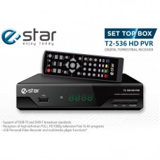 Skaitmeninis priedėlis DVB-T2 eStar 536 HD, USB, HDMI, RF, RCA